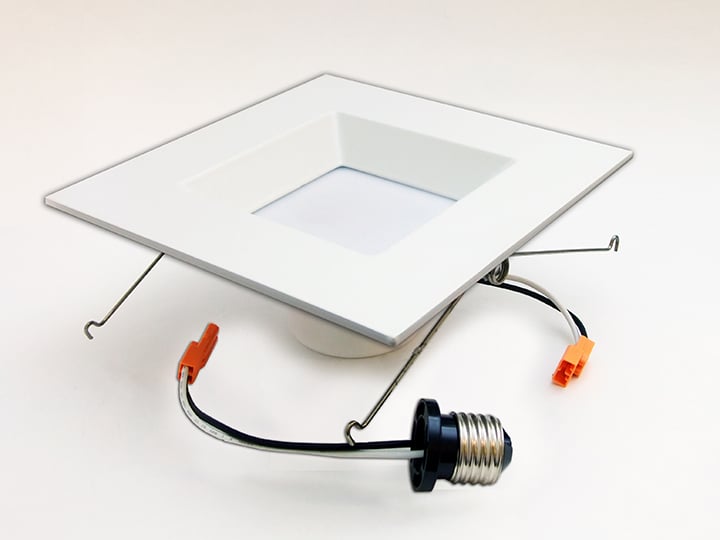 Downlight Square Trim 6 Inch 15W LED Recessed Dimmable Retrofit Kit Can